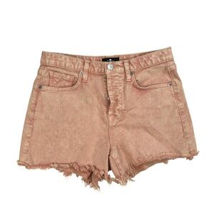 7 For All Mankind Monroe Shorts Womens Size 25 Mineral Pink Cut Off‎ Denim